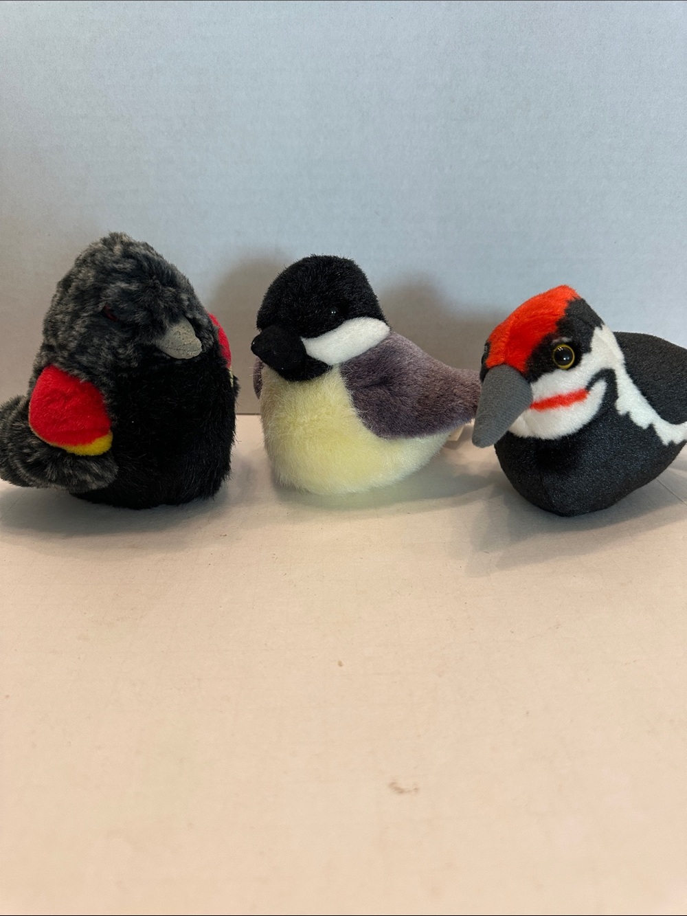Realistic Bird Plush Stuffed Animal Chirping Lot of Three one has sound
